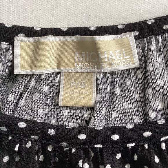 Michael Kors Black and White Polka Dot Top - Picture 6 of 10